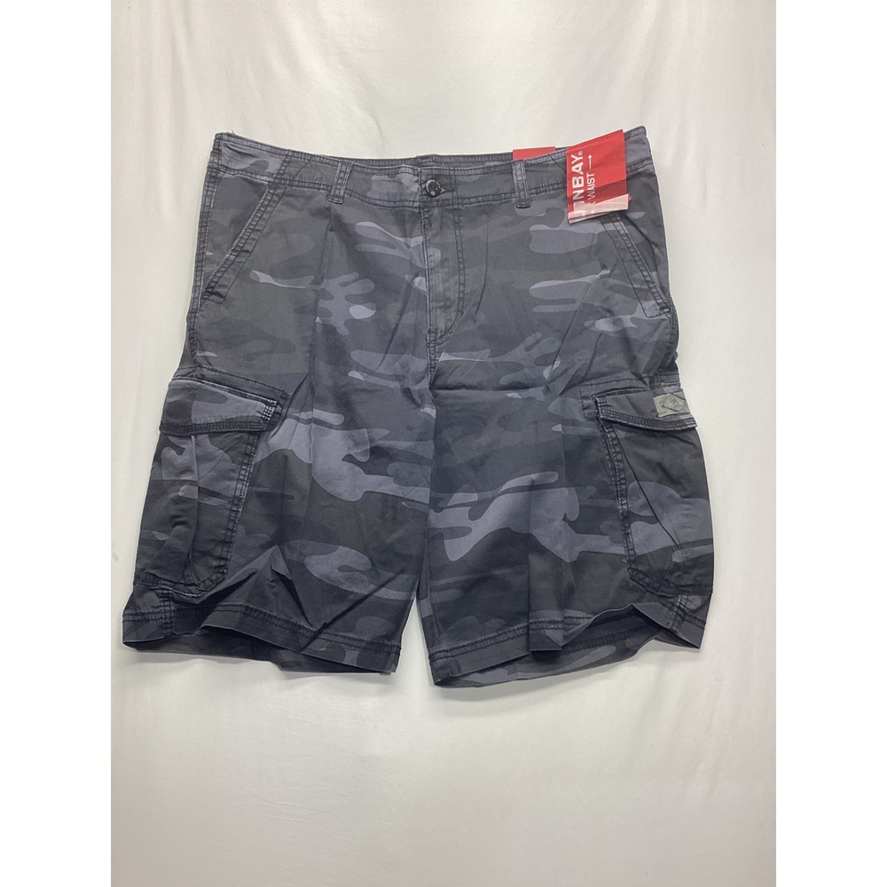 Unionbay Mens Black Camo Flex Waist Cargo Shorts Y18JFTE Size 42 NWT